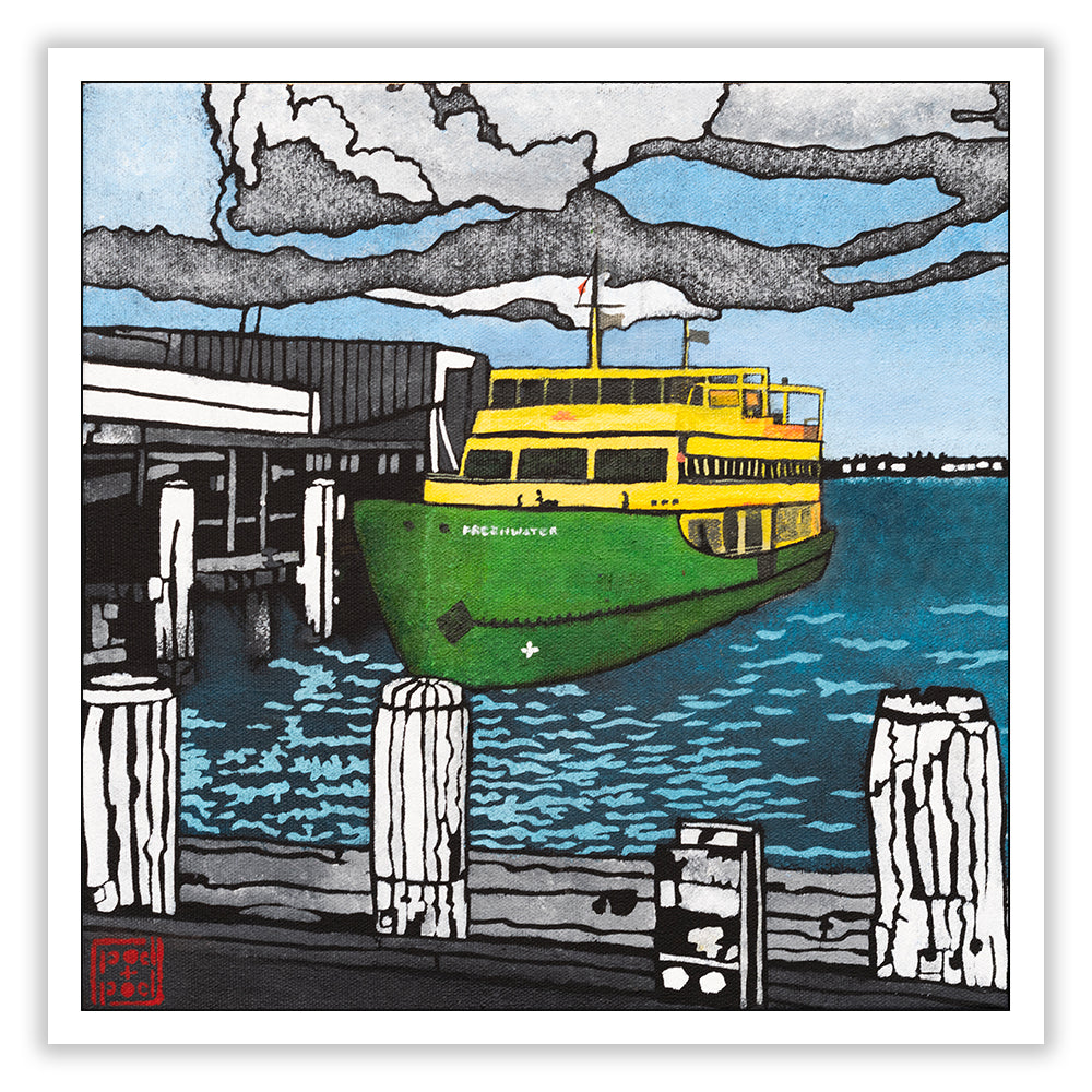 manly ferry archival print