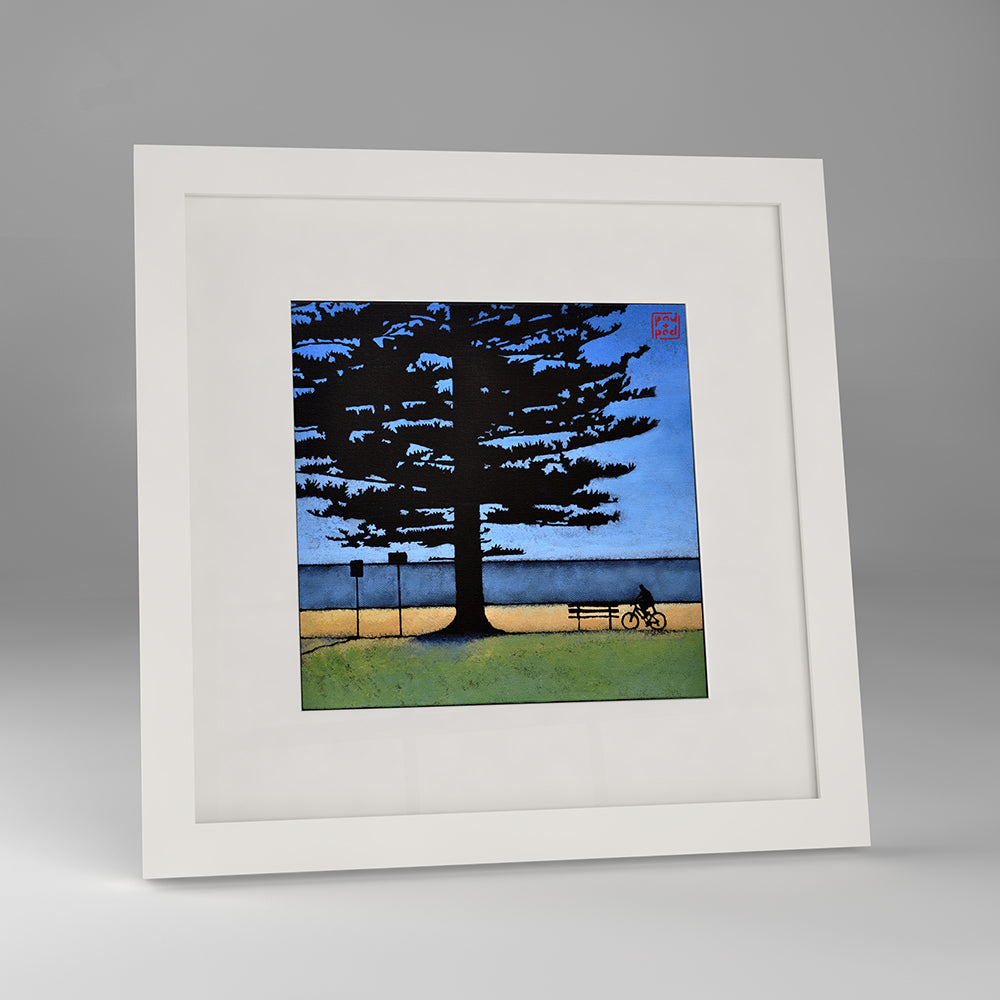 newport cyclist framed print