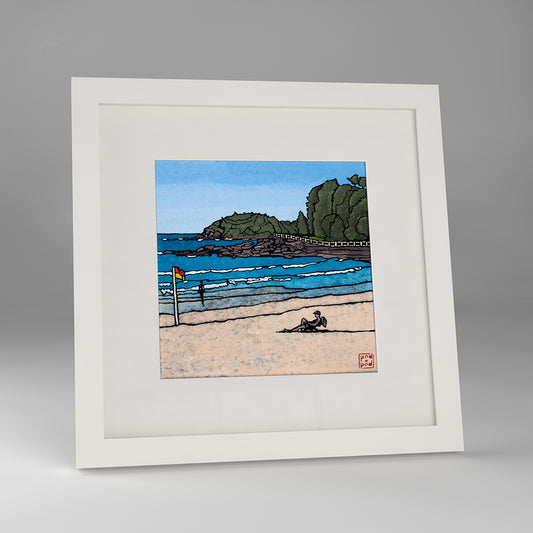 manly beach framed print
